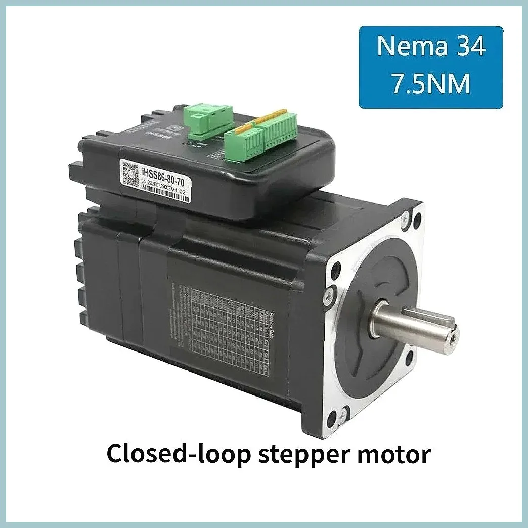 CNC Original NEMA 34 Integrated Closed Loop Stepper Motor 80V 7.5Nm 2-Phase 86mm Hybrid Stepper Servo Motor IHSS86-80-70