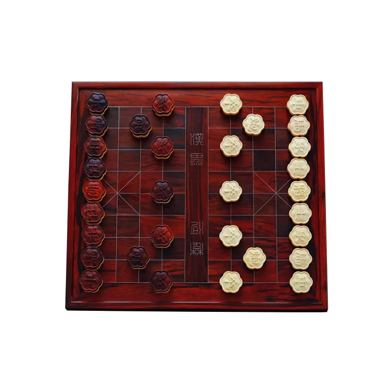 YJQ chess lobular red sandalwood boxwood combined with inlaid magnet chess set