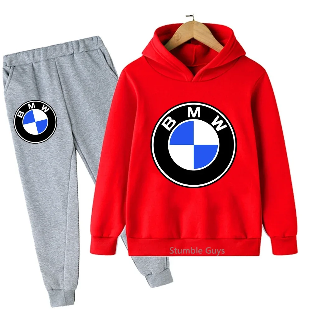 Zestaw BMW dla dzieci: bluza z kapturem, jesienno-zimowa odzież chłopięca, ciepła bluza dziewczęca, dres, styl miejski, odzież codzienna. ​