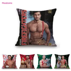 2025 Fireman Calendar Hot Sexy Man Hormone With Animals Dog Charity Album Home Decoration Sofa Pillow Case Linen Cushion Cover