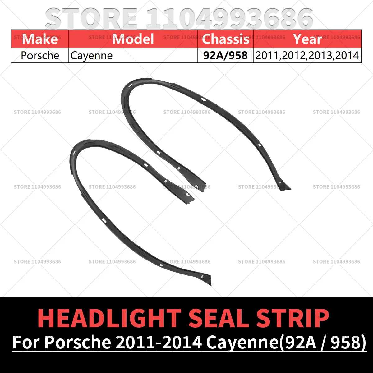 For Porsche Cayenne 2011 2012 2013 2014 92A 958 Headlight Rubber Sealing Strip Trim Lampshade Washer Seal Strip Gasket