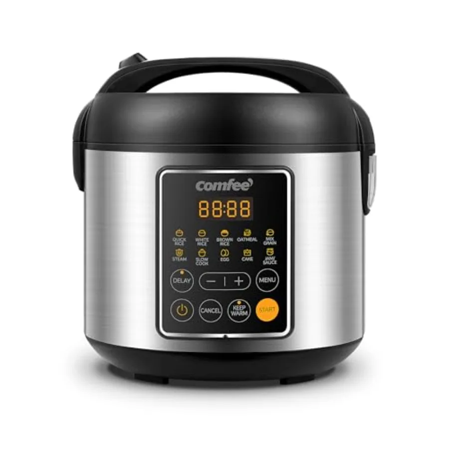 Olla arrocera cruda de 4 tazas con 8 tazas de capacidad cocida, multicocina pequeña de 2 cuartos con 10 programas preestablecidos para cocinar granos al vapor