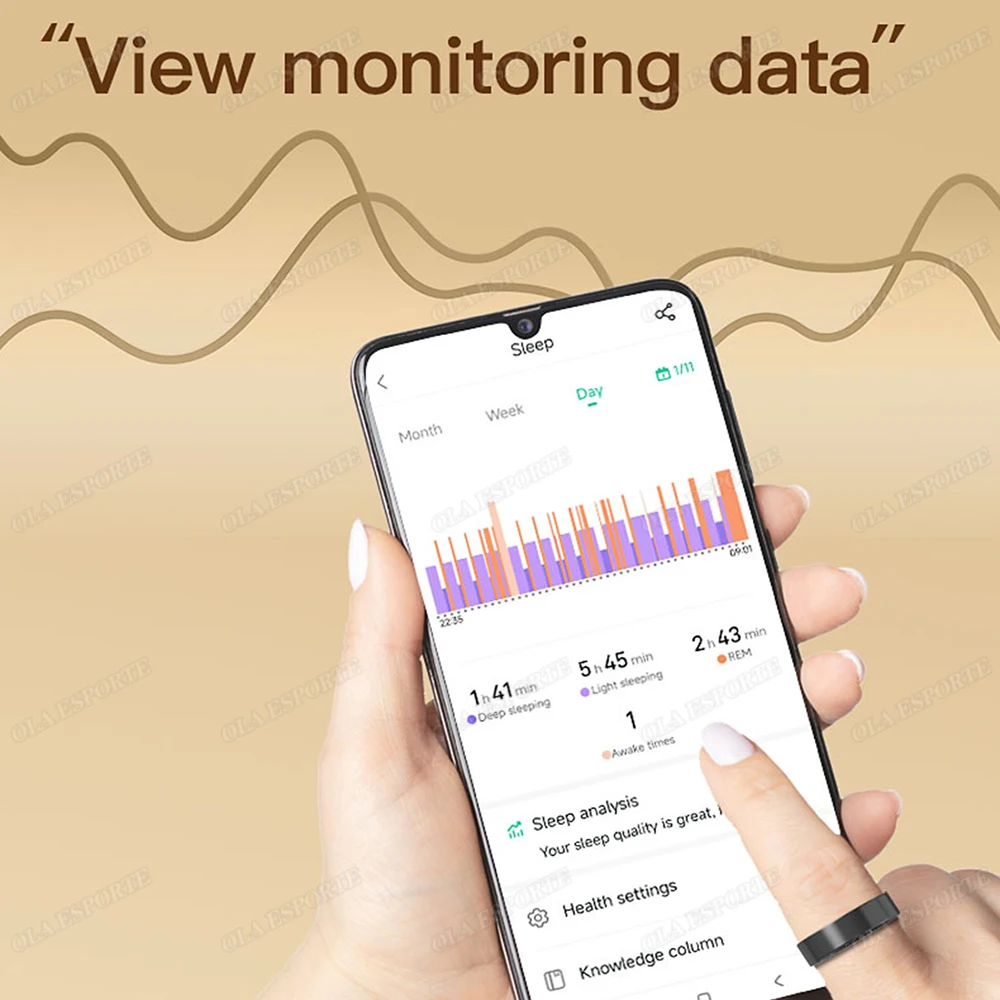 New light Smart Ring Bluetooth Sports Date Tracker Short Video Remote Control Heart Rate Sleep Calorie smartring for Samsung Men