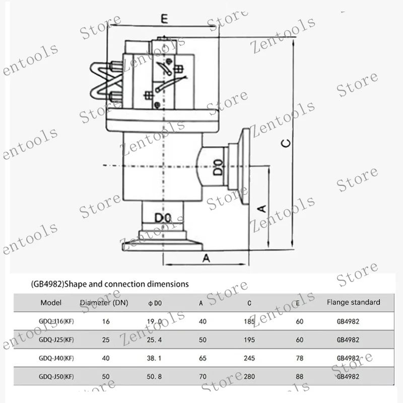 هوائي عالي فراغ يربك صمام 304 الفولاذ المقاوم للصدأ GDQ-J-KF صمام زاوية L نوع صمام التثبيت السريع