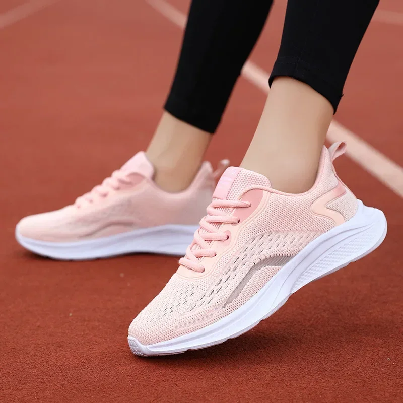 Shoes for Women Black Mesh Breathable Lace Up Sneakers Running Athletic Pink Sports Woman Footwear Y2k Fashion Shoe 2026 Trends