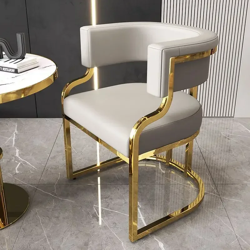 Light Luxury Home Dining Chair High-end Hotel Sofa Reception Negotiation Dressing Table Nail Salon Makeup Chair Furniture