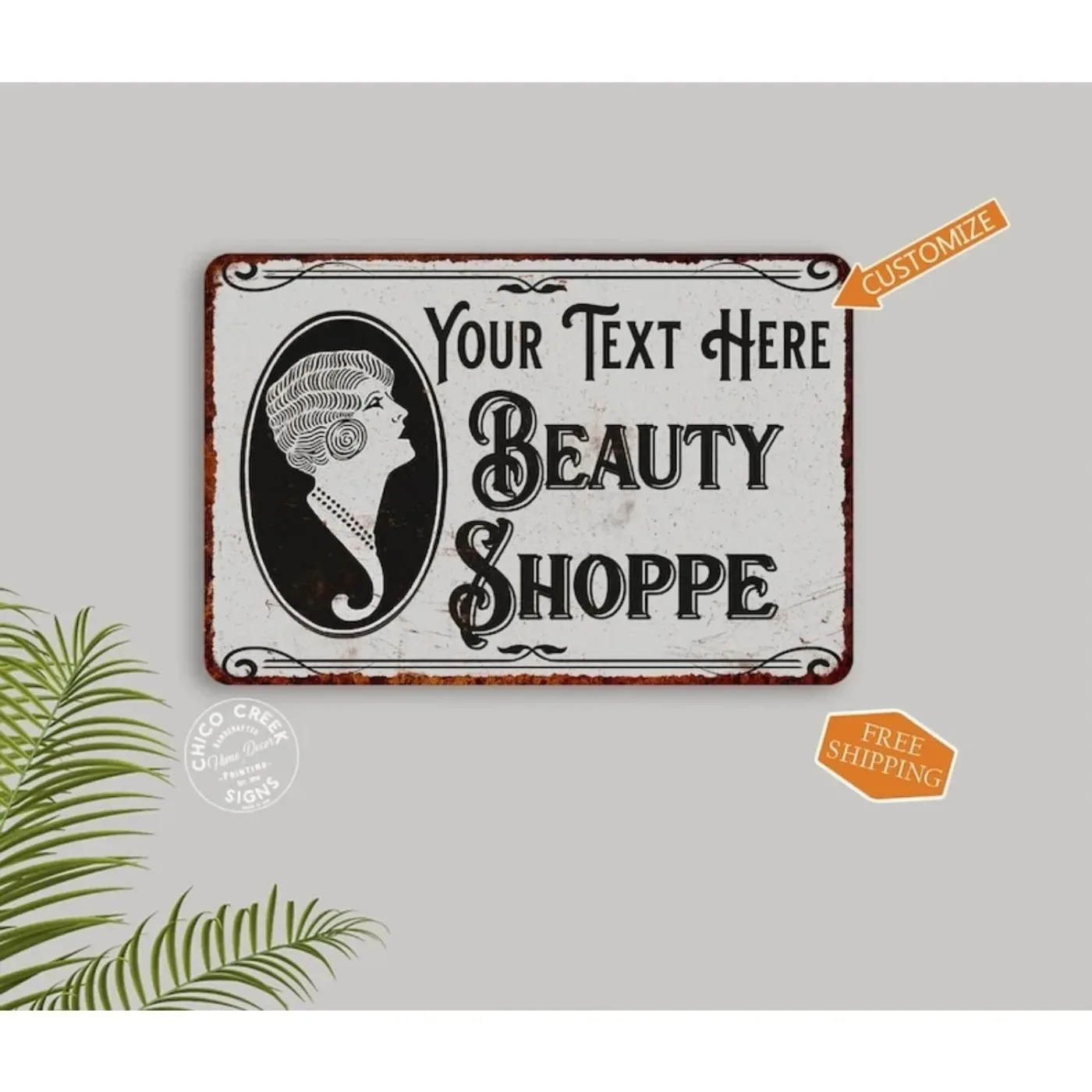 15x30cm Personalized Tin Sign with Custom Quote - Bohemian Wall Decor,Trending Cottagecore Metal Art,Office Cafe Gift