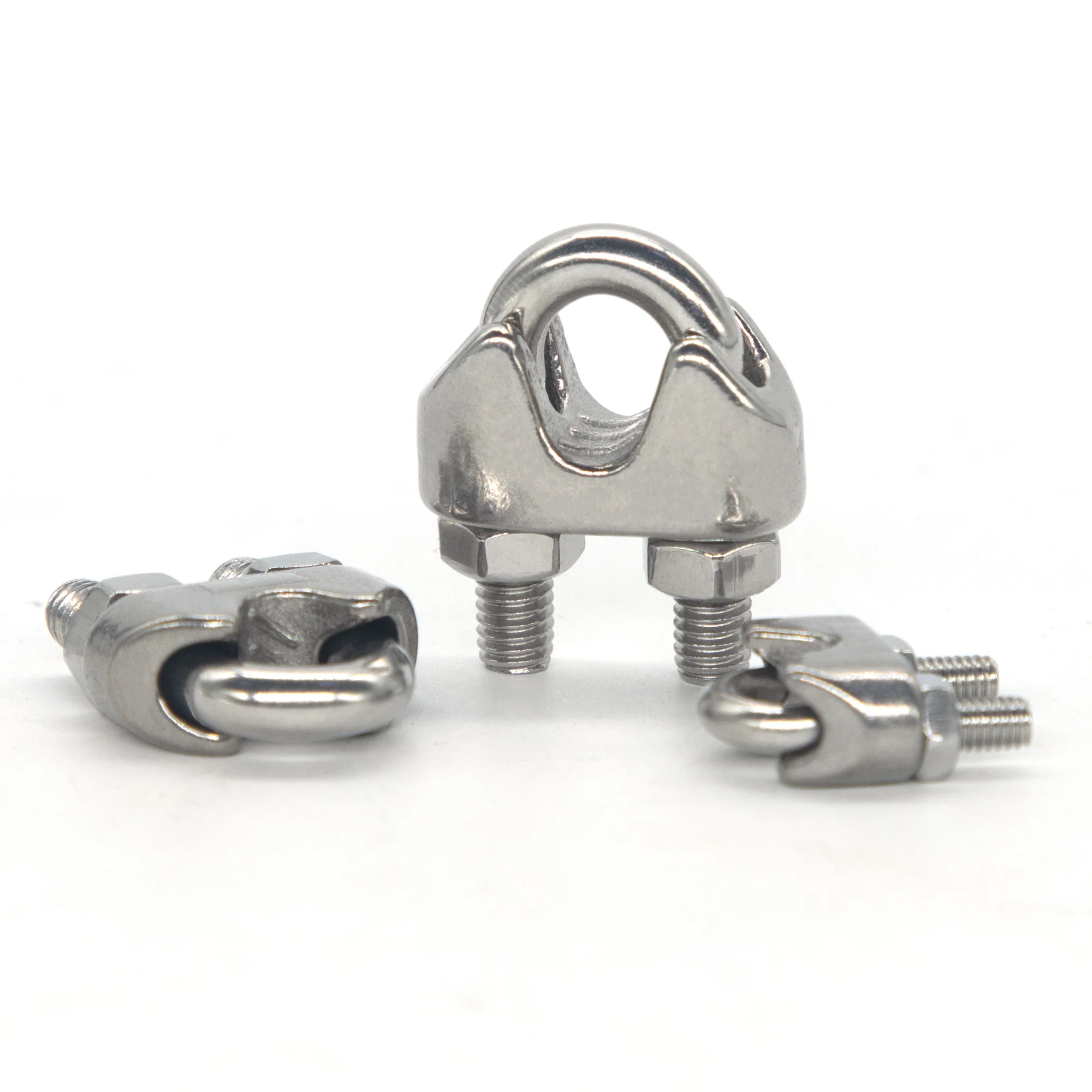 10 PCS Silver A2 Stainless Steel U-Bolt Type Wire Rope Clip M2 M3 M4 M5 M6 M8 M10 M12mm Clamp Bolt Household Hardware Working