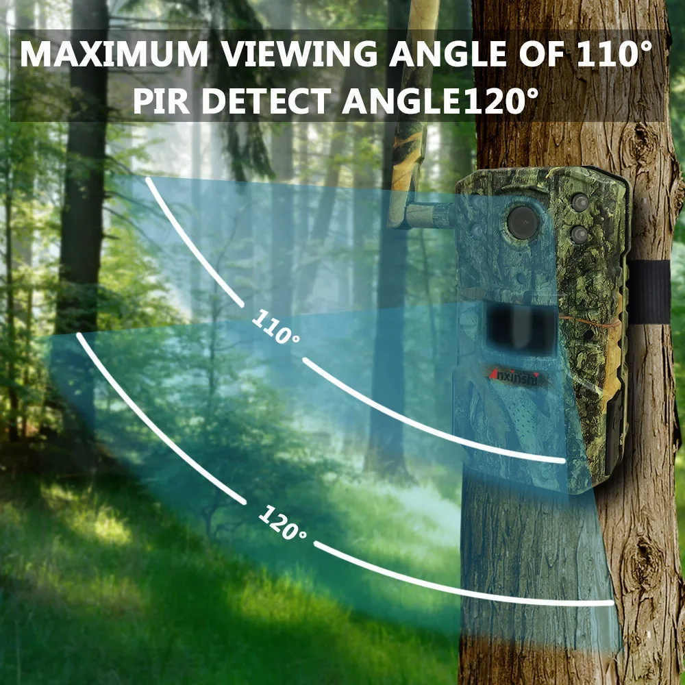 Anxinshi ยี่ห้อ 4G พลังงานแสงอาทิตย์ 4G LTE Cellular Trail กล้องสัตว์ป่ากวางเกมกล้อง