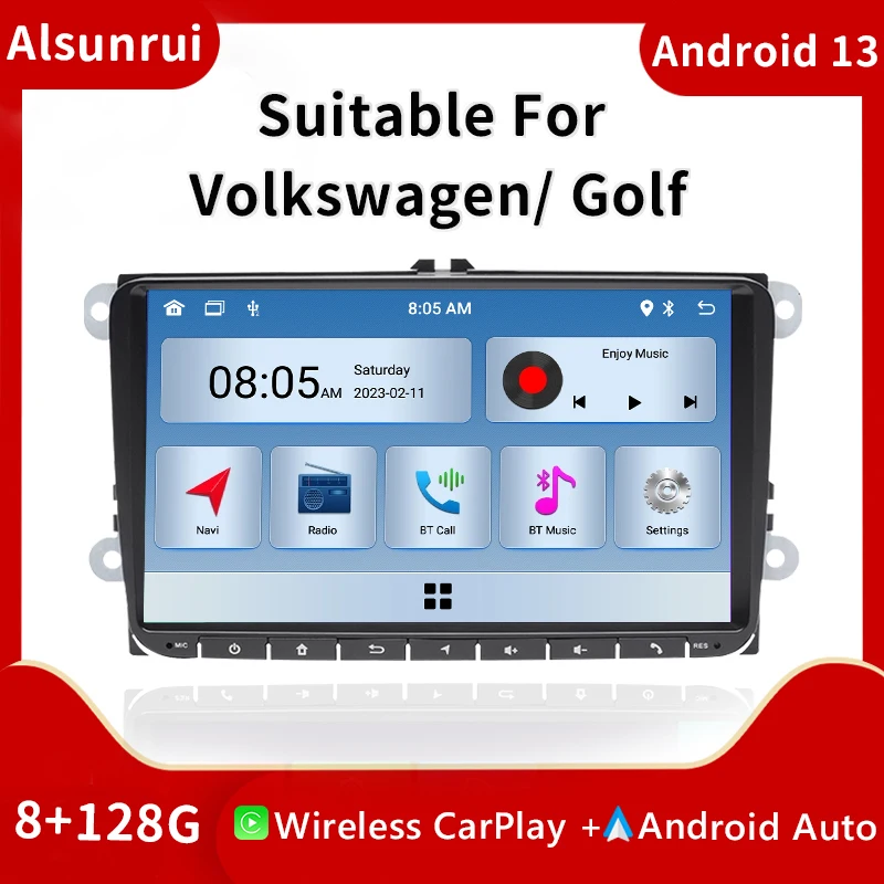 

AutoRadio 2 Din Android 12 for Amarok Volkswagen Golf 5 6 Polo Passat B6 B7 CC T5 Skoda Jetta Multimedia Carplay GPS Navigation