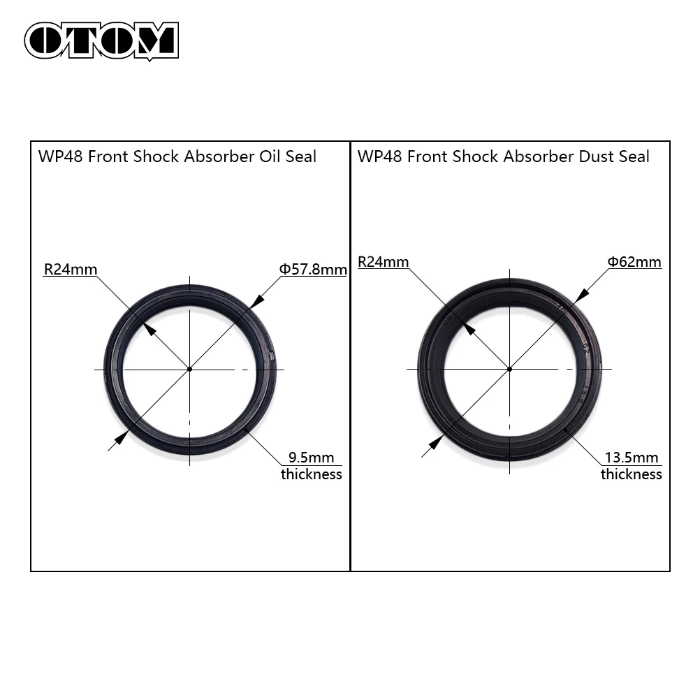 OTOM Motorcycle Front Fork Damper Oil Seal and Dust Seals For KTM EXC SXF HUSQVARNA FC TE 125-990 Dirt Bike Part 48mm O-Ring