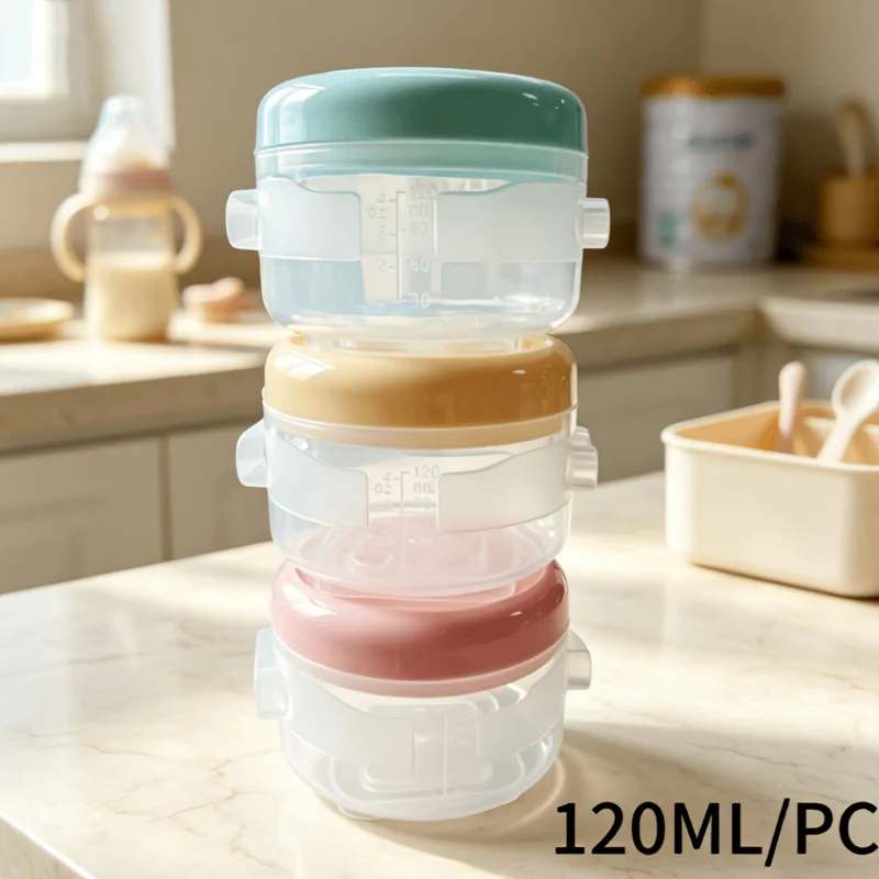 Multi-layer infant milk powder box and complementary food box. Infant feeding supplies. Interchangeable baby snack storage box.