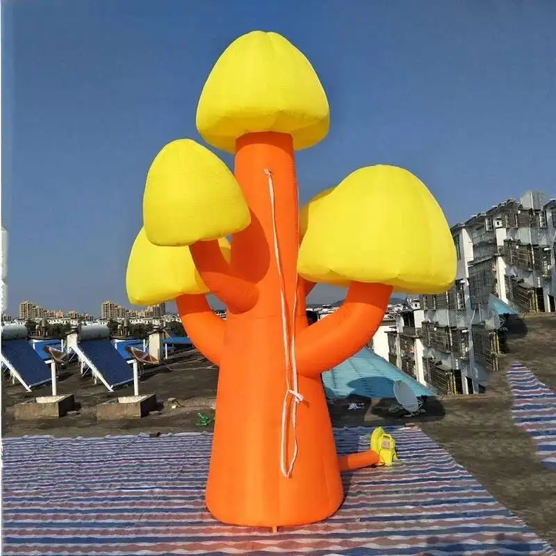 Giant Mushroom Tree LED Light Shape Iatable Plant Model 4/6M Height With Blower Air Shipping For Decoration