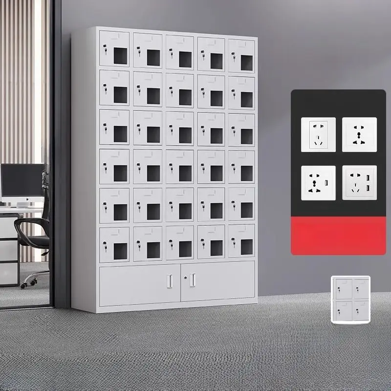 Customized 24 door Customized Steel Mobile Phone Charger Locker Key Lock Cell Phone Charging Station Storage Cabinet