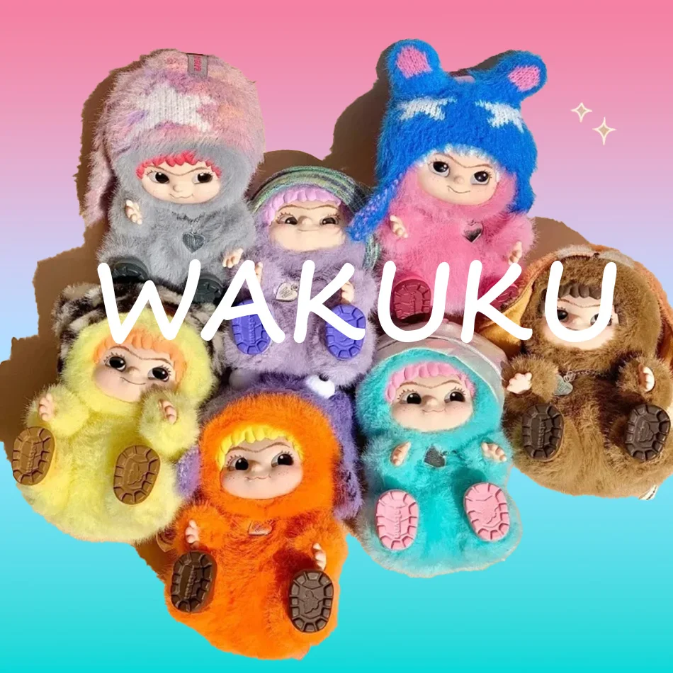 Kawaii Wakuku v1 v2 Blind Box Plush Toy - Śliczna kolekcjonerska miękka wypchana lalka dla dziewczynek, prezent dla dziewczyny na urodziny walentynki