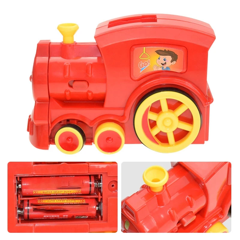 Kids Domino Train Car Set Sound Light Automatic Laying Domino Brick Colorful Dominoes Blocks Game Educational DIY Toy