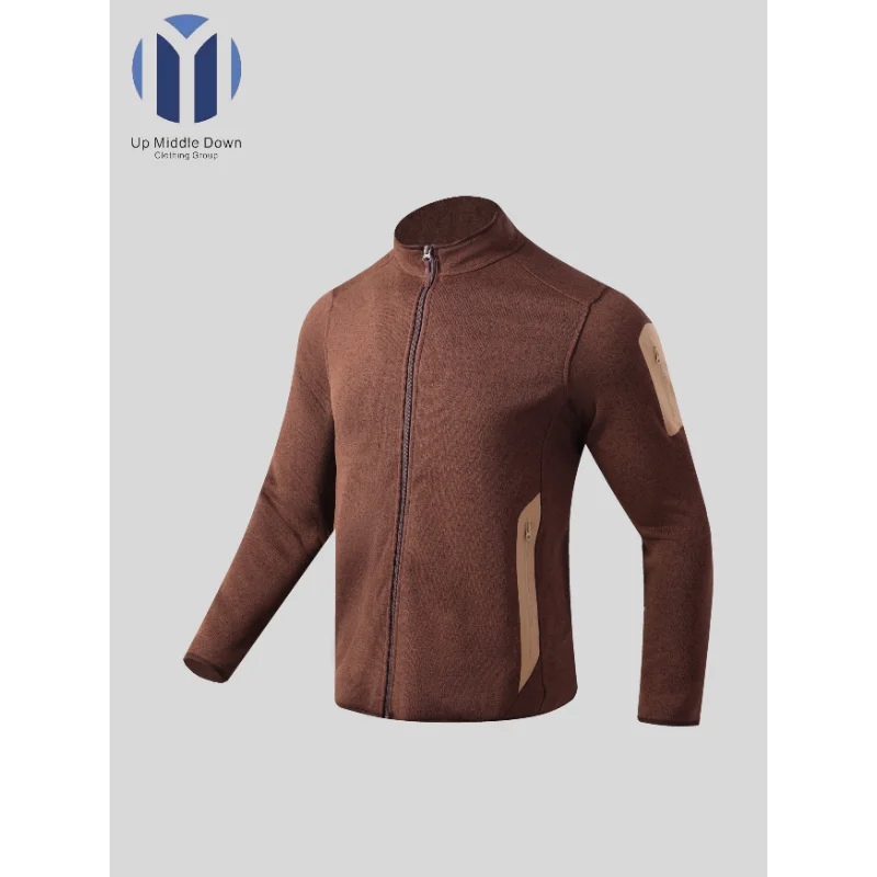 

Новая F/W светло-бежевая флисовая куртка с цветочным принтом и воротником-стойкой, двусторонняя теплая ветрозащитная куртка, идеально подходит для поездок на работу на открытом воздухе, унисекс для пар