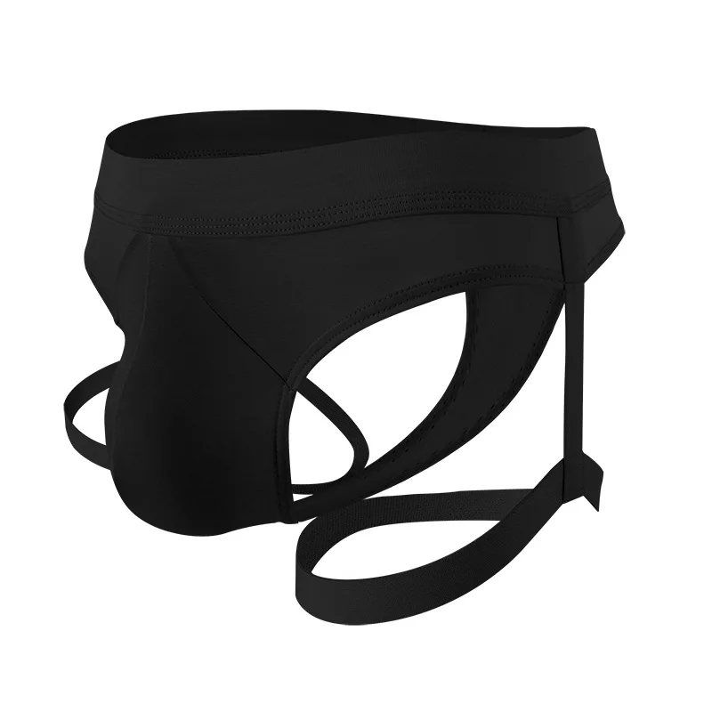 

Men's Bamboo Fiber Jockstrap Underwear, Low Waist Solid Color Breathable Sexy T-Back Thong Gays Erotic U Convex Pouch Underpants
