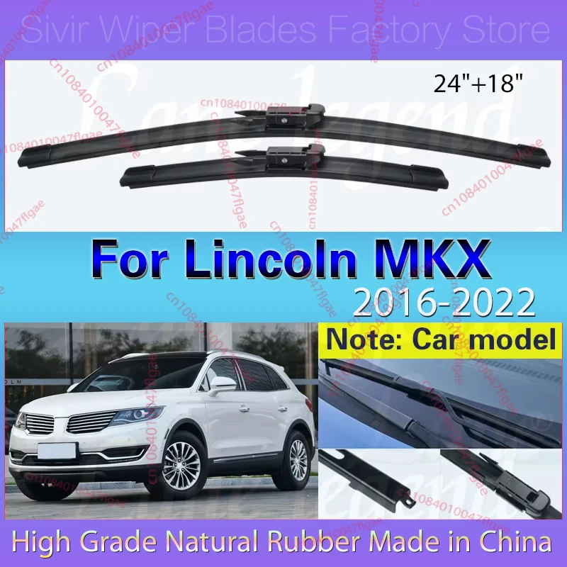 

Car Wiper Blades Front Window Windshield Windscreen Rubber Refill Wiper For Lincoln MKX 2016 - 2022 24"+18" Car Accessories