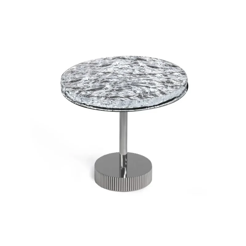 Simple acrylic top Miller side table Silver metal bottom Crystal acrylic round coffee table Living room side table