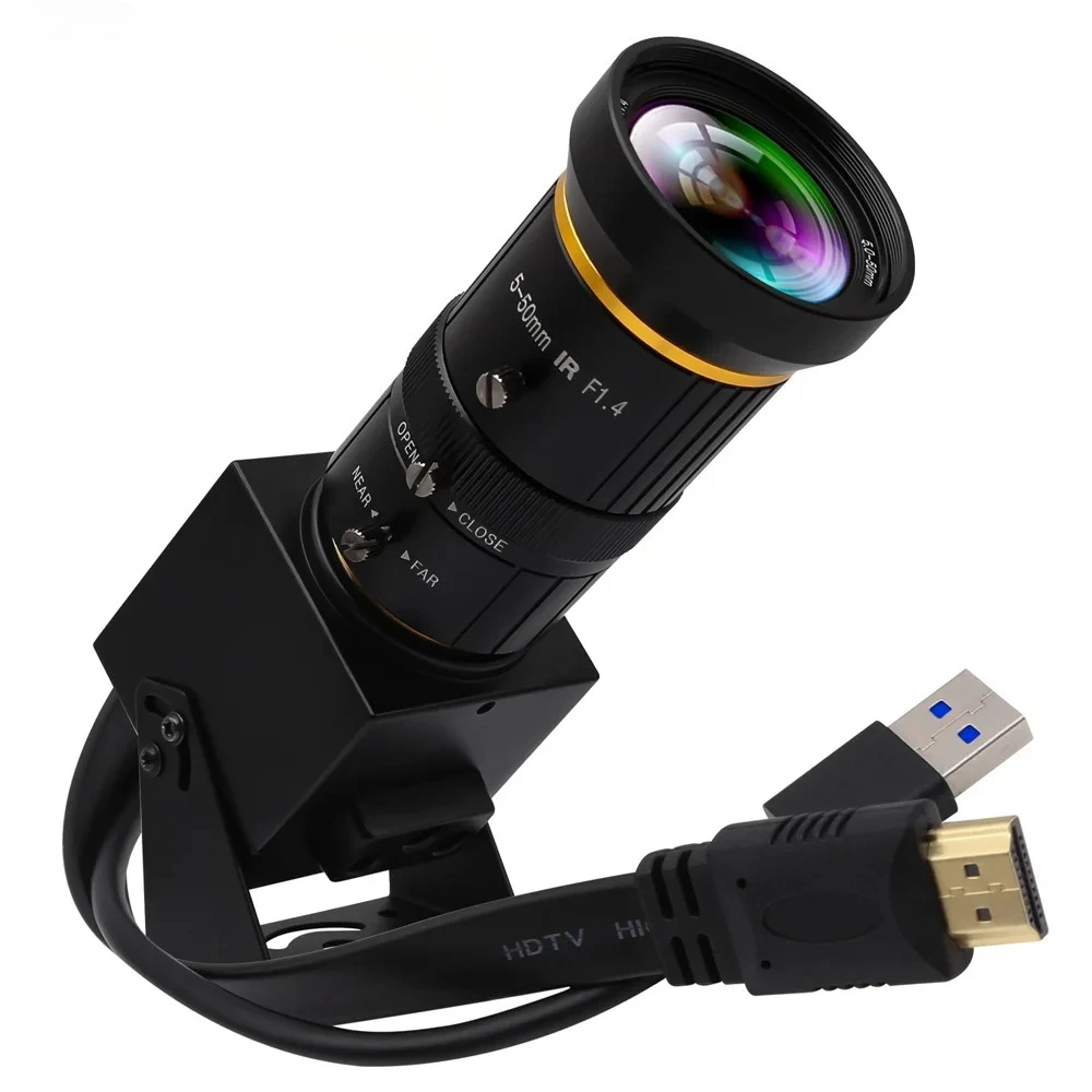 ELP 4K 60fps HDMI USB3.0 Industrial Camera H.264 Live Streaming Webcam IMX415 Sensor Manual Zoom Camera with CS Varifocal Lens