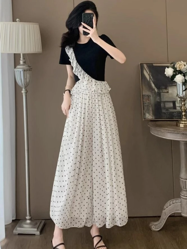 Set di pantaloni per donna 2 pezzi Ruffle Abbigliamento moda Y2k Streetwear Top e fondo Nuovo abbinato Completo estivo 2025 Pantaloni Donna