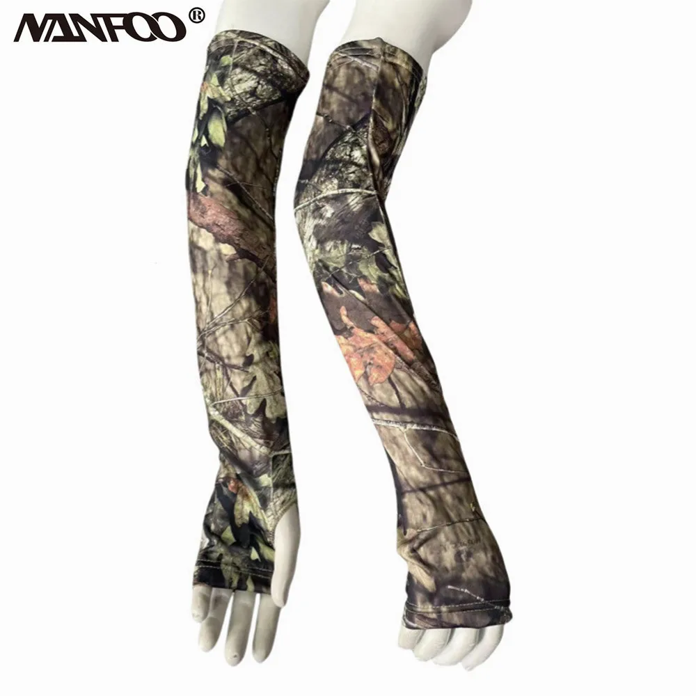 Comfortable Icesilk Fabric UV Resistant Fishing Sleeves Sunscreen Cycling Arm Covers Camouflage Jungle Photograhy Hunting Sleeve