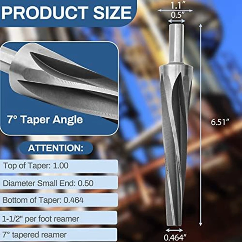 6542 High Speed Tool Steel Tapered Ball Joint Reamer With Shank,1-1/2 Inches Per Foot