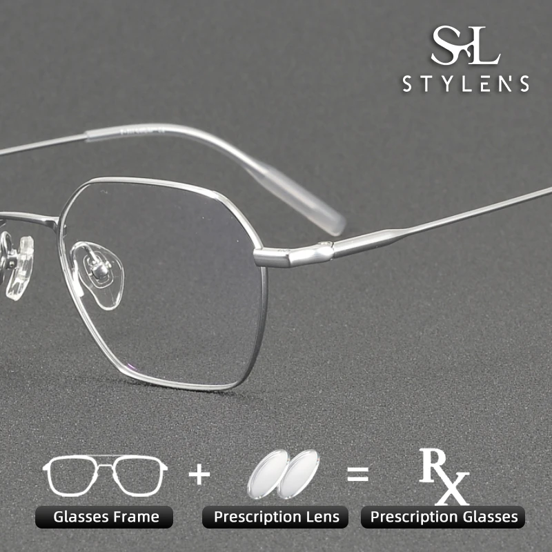 

STYLENS Fashion Acetate Pure Titanium Optical Prescription Eyewear New Men Women Versatile Anti Blue Light Myopia Eyewear 81031