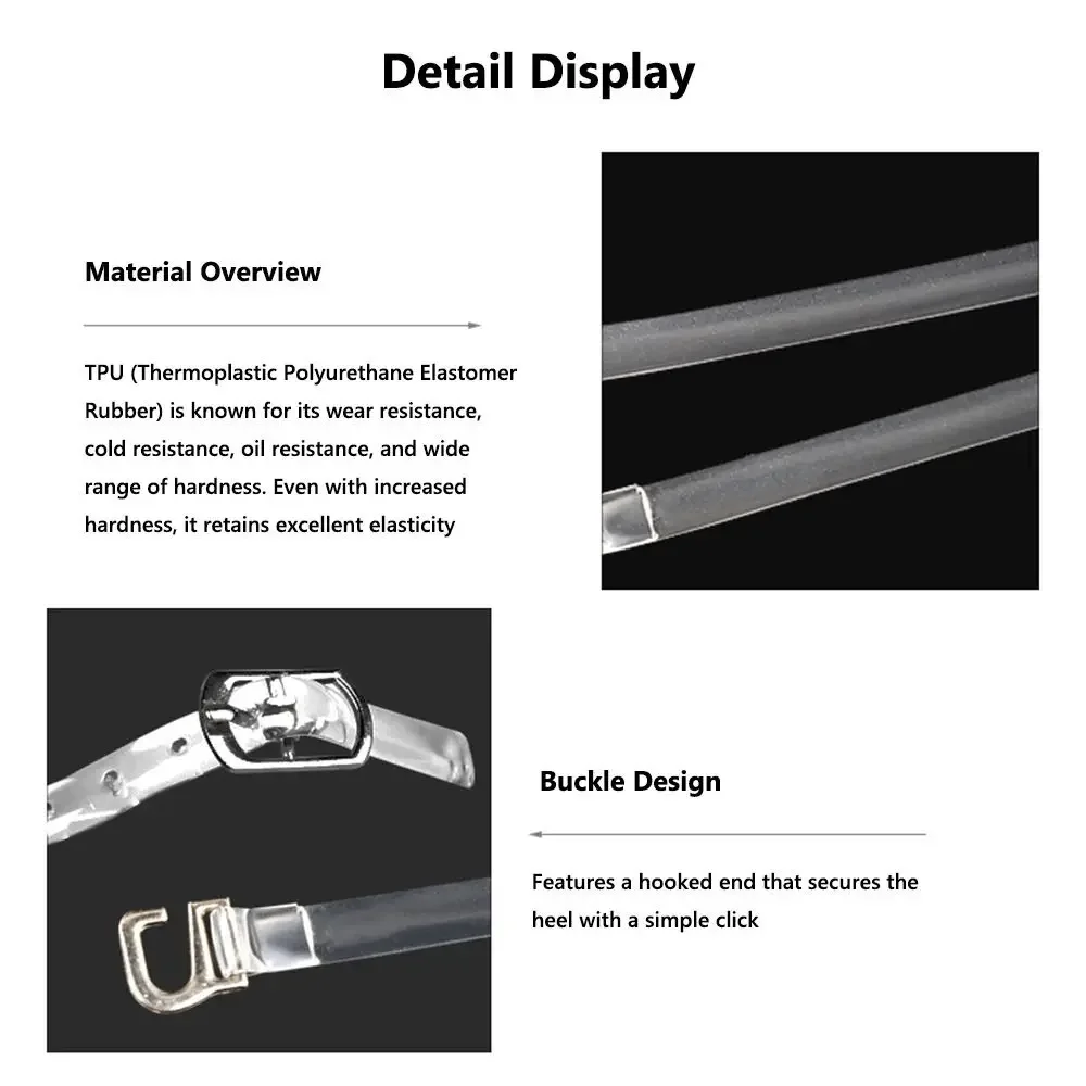 60cm Invisible Shoelace Straps High Heels Flats Wrap Around Transparent Shoe Belt Prevent Slipping Anti-Slip Strap Shoe Laces