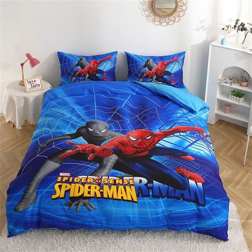 Spider-Man Boys Teenage Duvet Cover Set,Anime Superhero Duvet Cover 3D Printed Bedroom Decor Gift