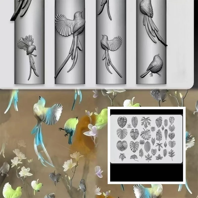 Silicone Nail Art Mold Ribbon Bow Ballet Shoes Leaf Bird Design Tool DIY Transparent Carving Template For Manicures Decoration