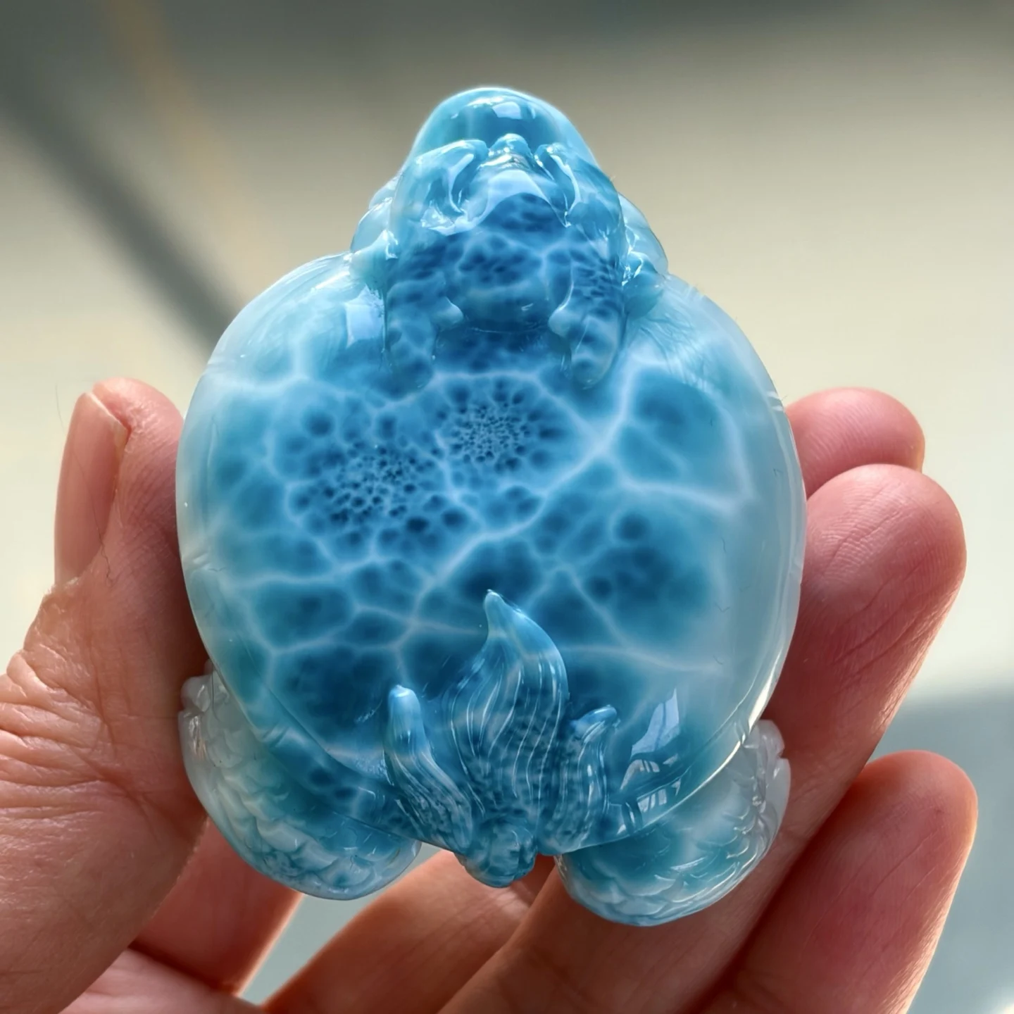 Natural Blue Larimar Pendant Women Men Larimar Turtle 60/46/28mm Necklace Fashion Jewelry Gemstone AAAAAA