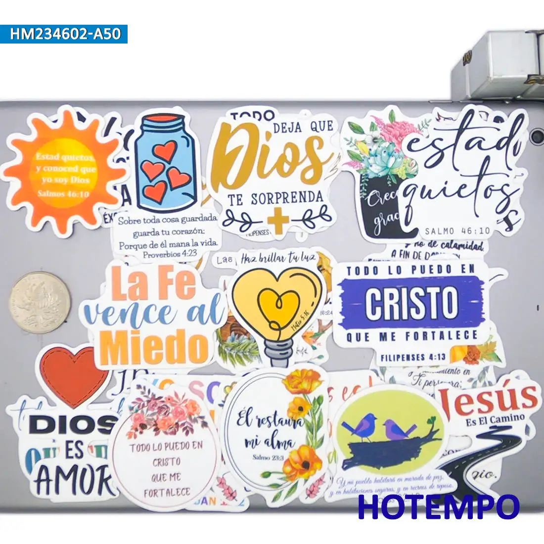 20/30/50PCS Positive Words Stickers Spanish Style God Love You Decals for Scrapbook Diary Luggage Car Laptop Phone Sticker Toys