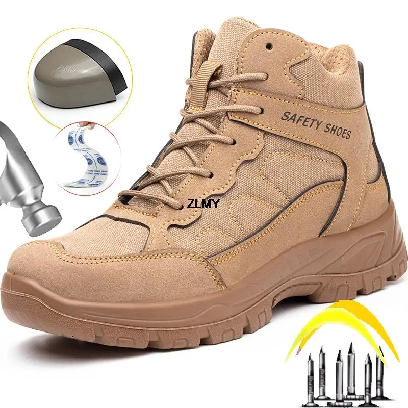 Indestructible Men Work Safety Boots Outdoor High Top Anti-smash Anti-stab Work Shoes Industrial Winter Boots Man Safety Shoes