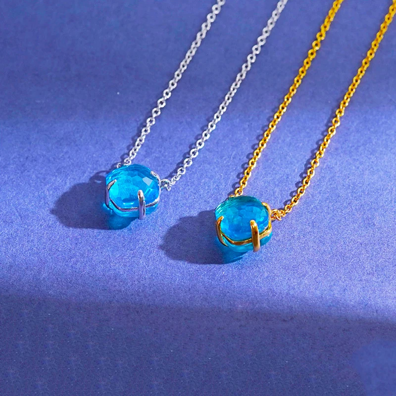 

Модные ювелирные изделия, двойное лицо, носимое, 8 цветов, конфетный кристалл, кулон, ожерелье для женщин, подарок