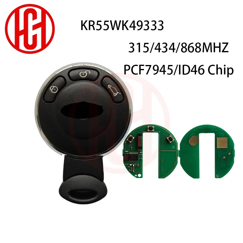 

3 Buttons Smart Remote Car Key Cas3 Stystem Fob for BMW Mini Cooper Remote Control Smart Key 868mhz 315mhz 433mhz KR55WK49333