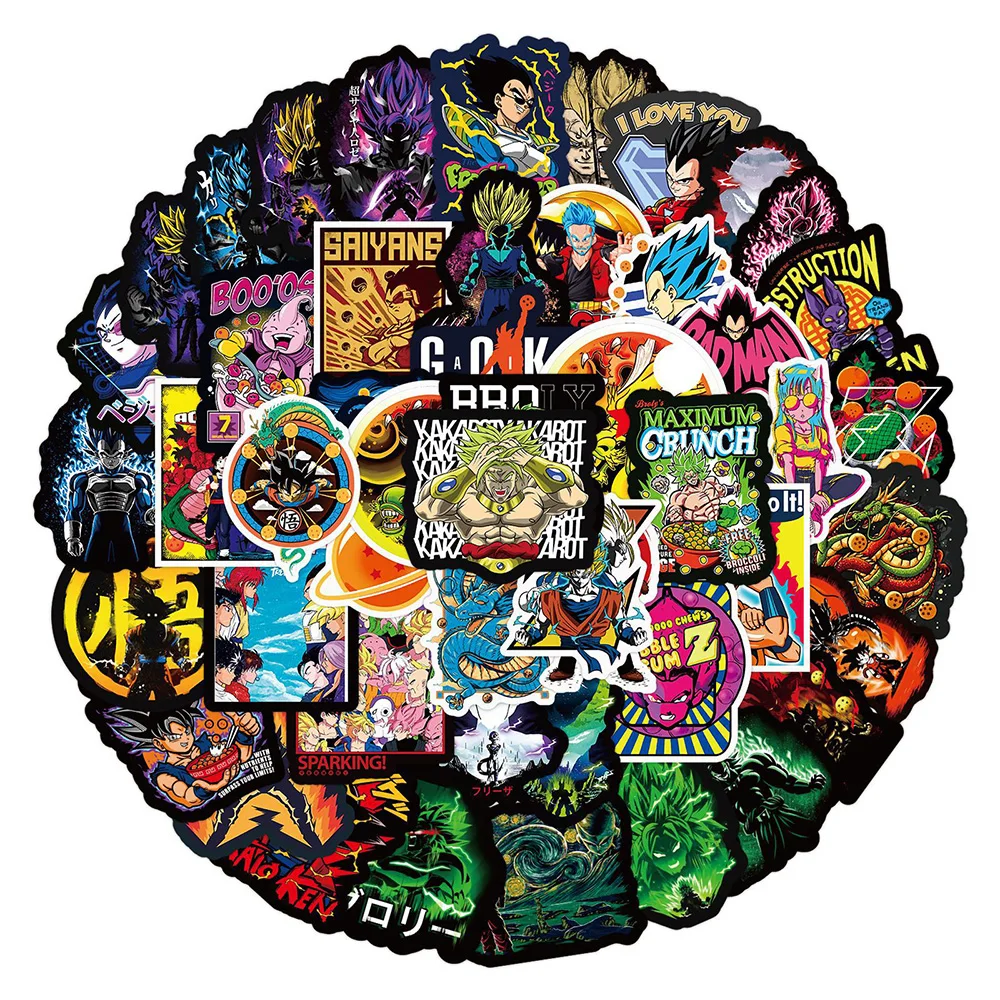 10/30/50/100pcs Japanese Anime Dragon Ball Graffiti Stickers for Kids Toy Waterproof Graffiti Luggage Laptop Car Cartoon Sticker