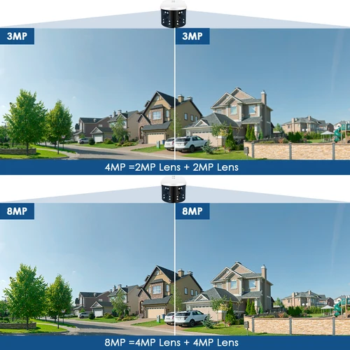 Imagen 2 del producto Cámara de vigilancia WiFi para exteriores, videocámara inteligente de seguridad CCTV con visión nocturna a Color, 4K, 8MP, 180 ° de ancho