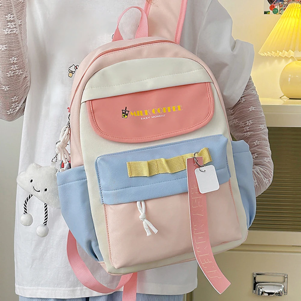 حقيبة ظهر عصرية من النايلون على الطراز الياباني للمراهقين حقيبة مدرسية متعددة الوظائف حقيبة مدرسية كاجوال بسعة كبيرة #5