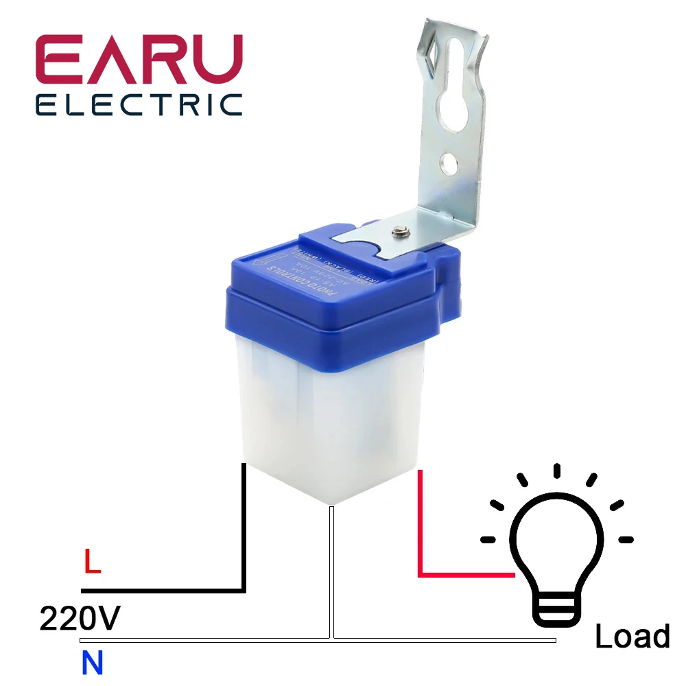 Automatic On Off Photocell Street Lamp Light Switch Controller DC AC 220V 50-60Hz 10A Photo Control Photoswitch Sensor Switch