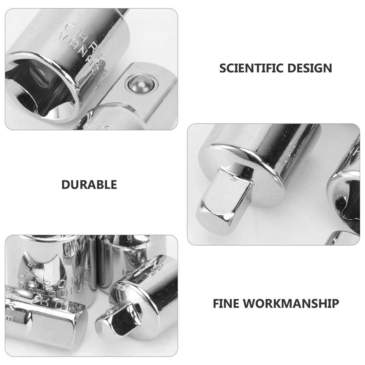 4pcs 4 Pieces Socket Adapter Set Ratchet Wrench Tool Drill Bit Extension to Square Conversion for Car Maintenance Hand Tools