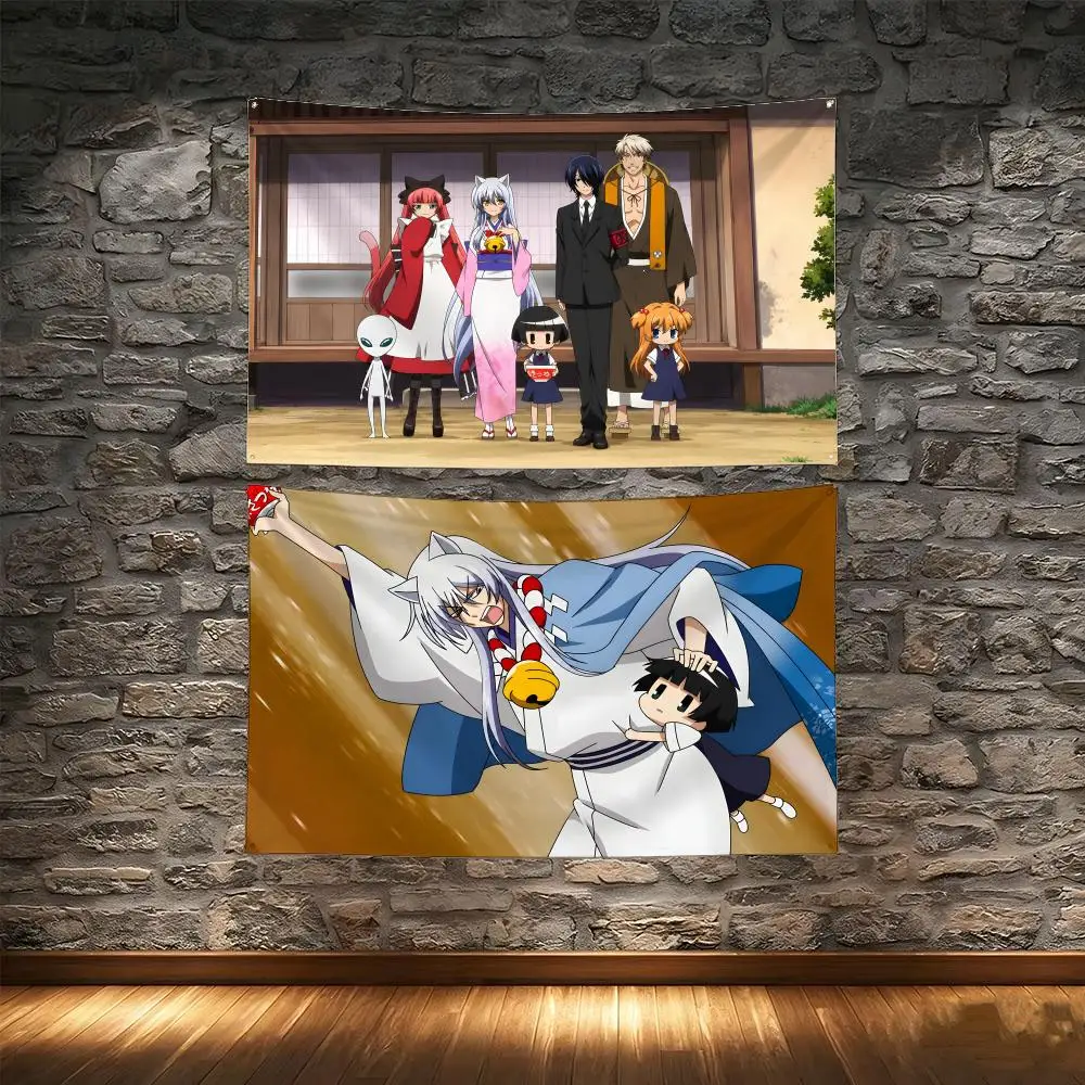 Comedy Yokai Anime G-Gugure Kokkuri san Flags Tapestry Creative Pattern Photo Living Room Wall Art Party Outdoor Decor