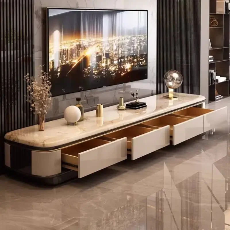 Beige Classic Tv Cabinet Italian Drawers Simple Designer Vintage Tv Cabinet Modern Luxury Small Muebles Para Sala Furniture