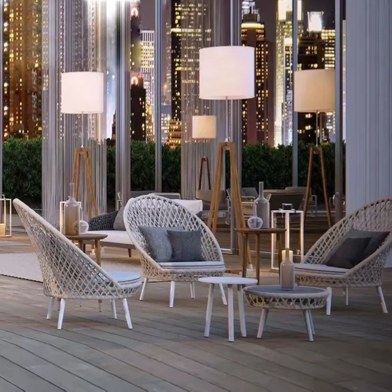 Bohemian Modern Aluminum Outdoor Garden Chair Set Durable Anti-Fade Comfortable Design
