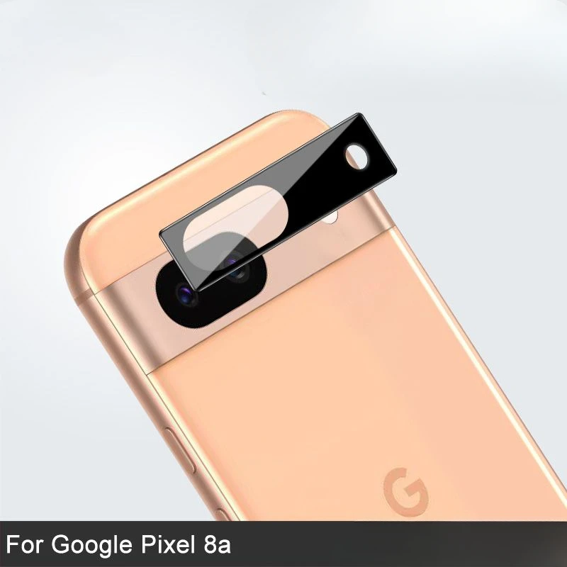 Funda de lente de cámara 3D para Google Pixel 8A, cristal templado trasero, Protector de cámara para Google Pixel8a, película de anillo de lente