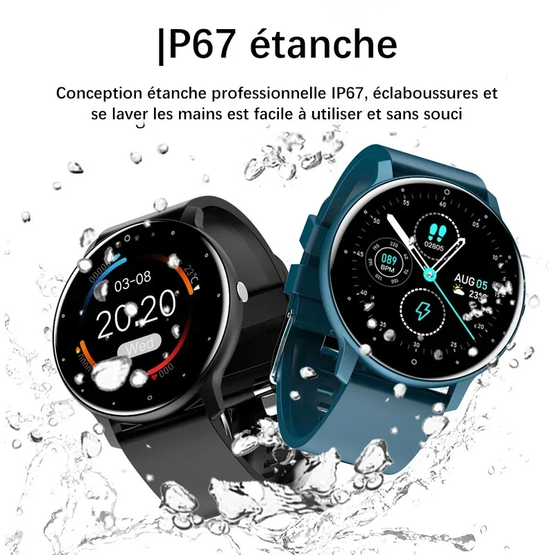 Xiaomi 2166 ساعة ذكية للرجال شاشة لمس كاملة ساعة رياضية للياقة البدنية IP67 مقاومة للماء بلوتوث لنظام أندرويد ios ساعة ذكية للرجال + صندوق