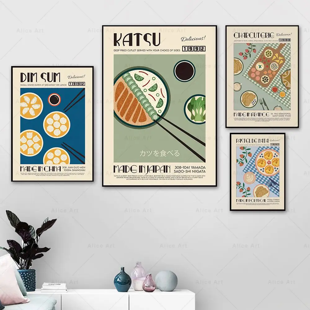 Kitchen Food Cooking Dim Sum Pasta Wall Art Canvas Painting Nordic Posters And Prints Wall Pictures Living Room Decor Chef Gift