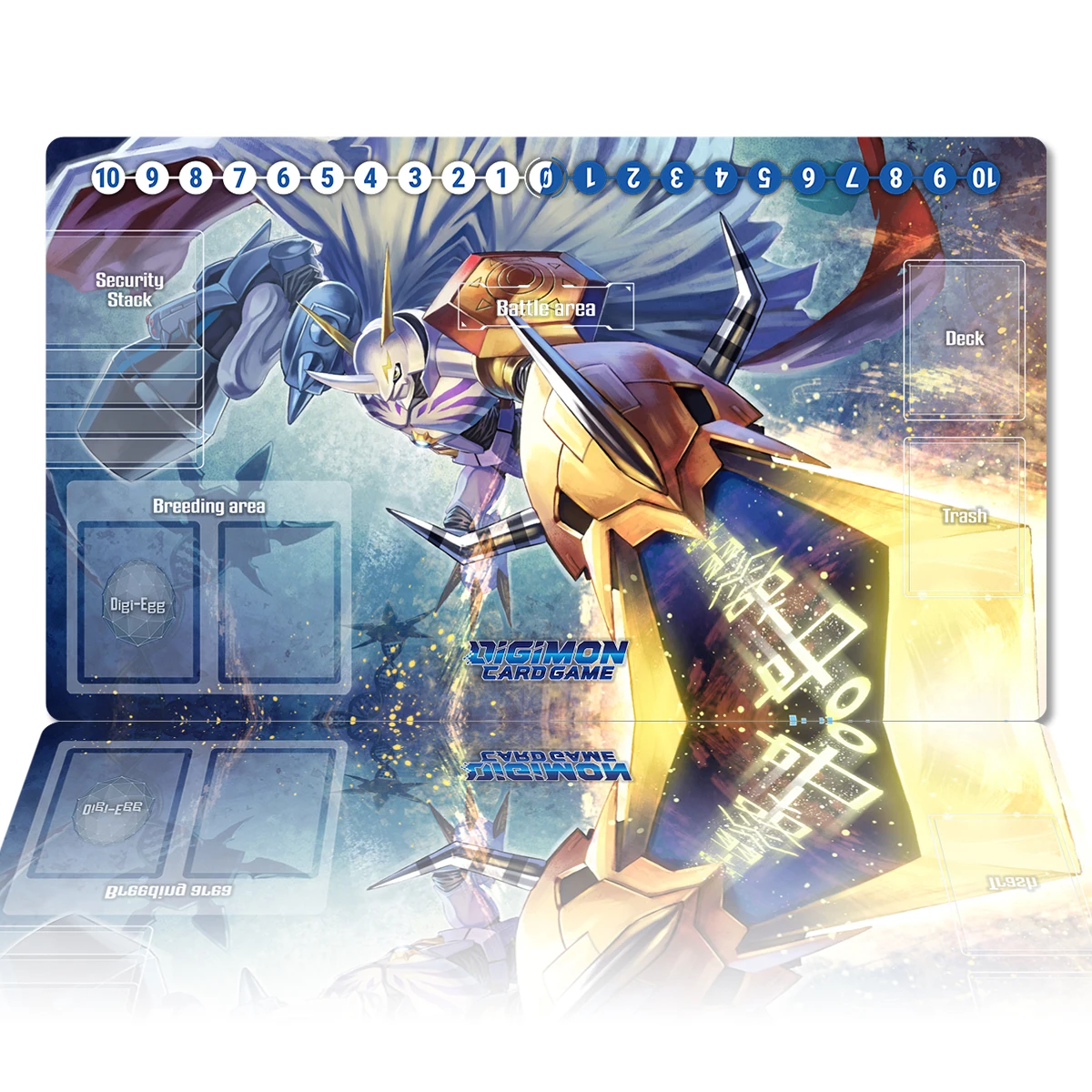 Digimon Playmat Omnimon Mat DTCG CCG Board Game Trading Card Game Mat Custom Anime Mouse Pad Desk Mat Gaming Playmat Zones & Bag