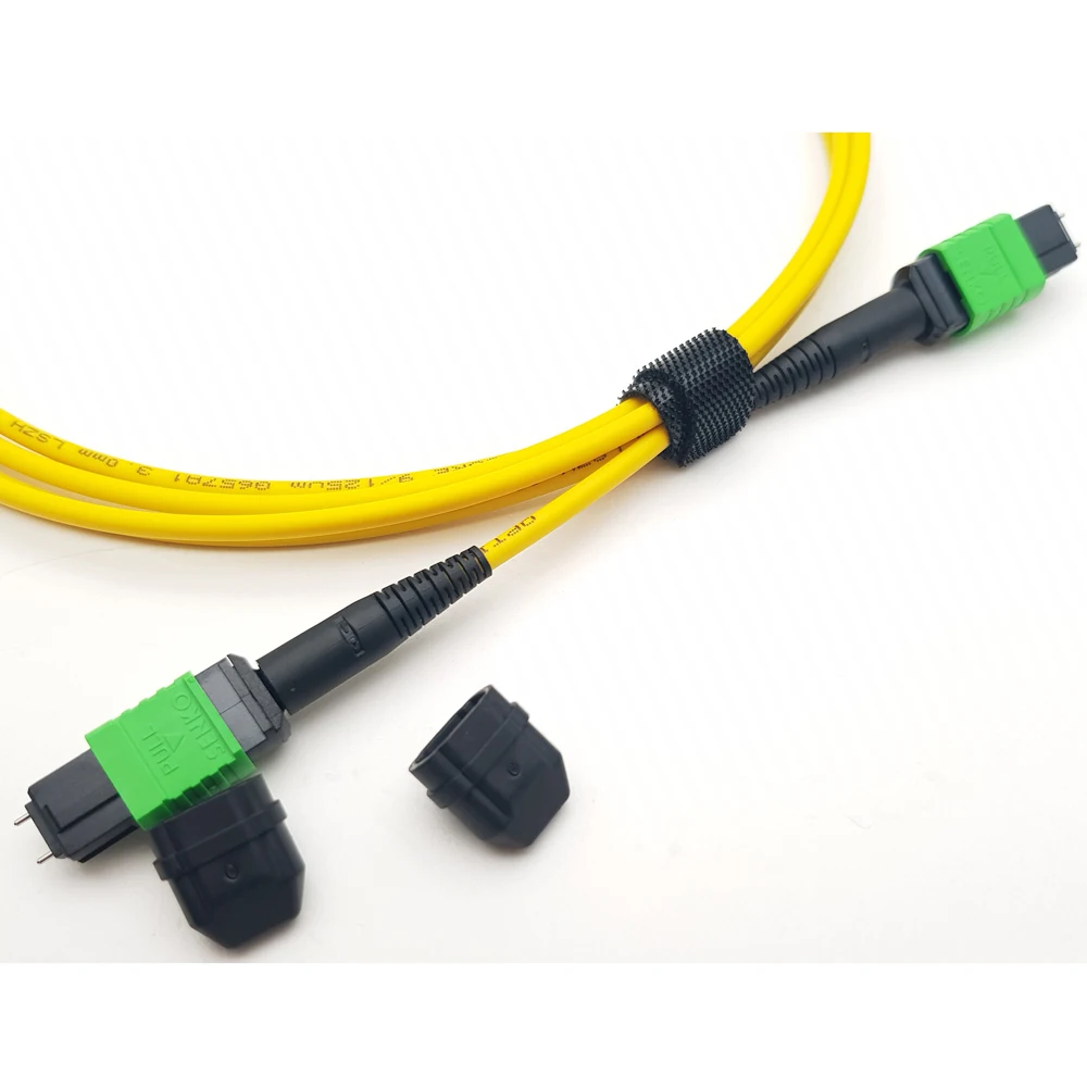 SM,12Cores,2M,G657A1,MPO Male Fiber Optic Patch Cord,APC Senko Connector SM,3.0mm LSZH Mini Round Cable, Standard Loss